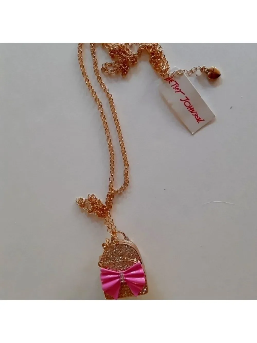 𝅺Betsey Johnson Back To Cool Backpack Locket Charm Necklace New